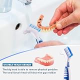 Tophoniex Denture Bath Case 2 Pack with 2 Cleanser Brushes Blue Pink Purple view 5