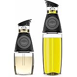 Belwares Olive Oil Dispenser Bottle Set - 2 Pack Oil and Vinegar Cruet with Drip-Free Spouts | Includes 17oz [500ml] and 9oz [250ml] Sized Bottles