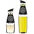 Belwares Olive Oil Dispenser Bottle Set - 2 Pack Oil and Vinegar Cruet with Drip-Free Spouts | Includes 17oz [500ml] and 9oz [250ml] Sized Bottles