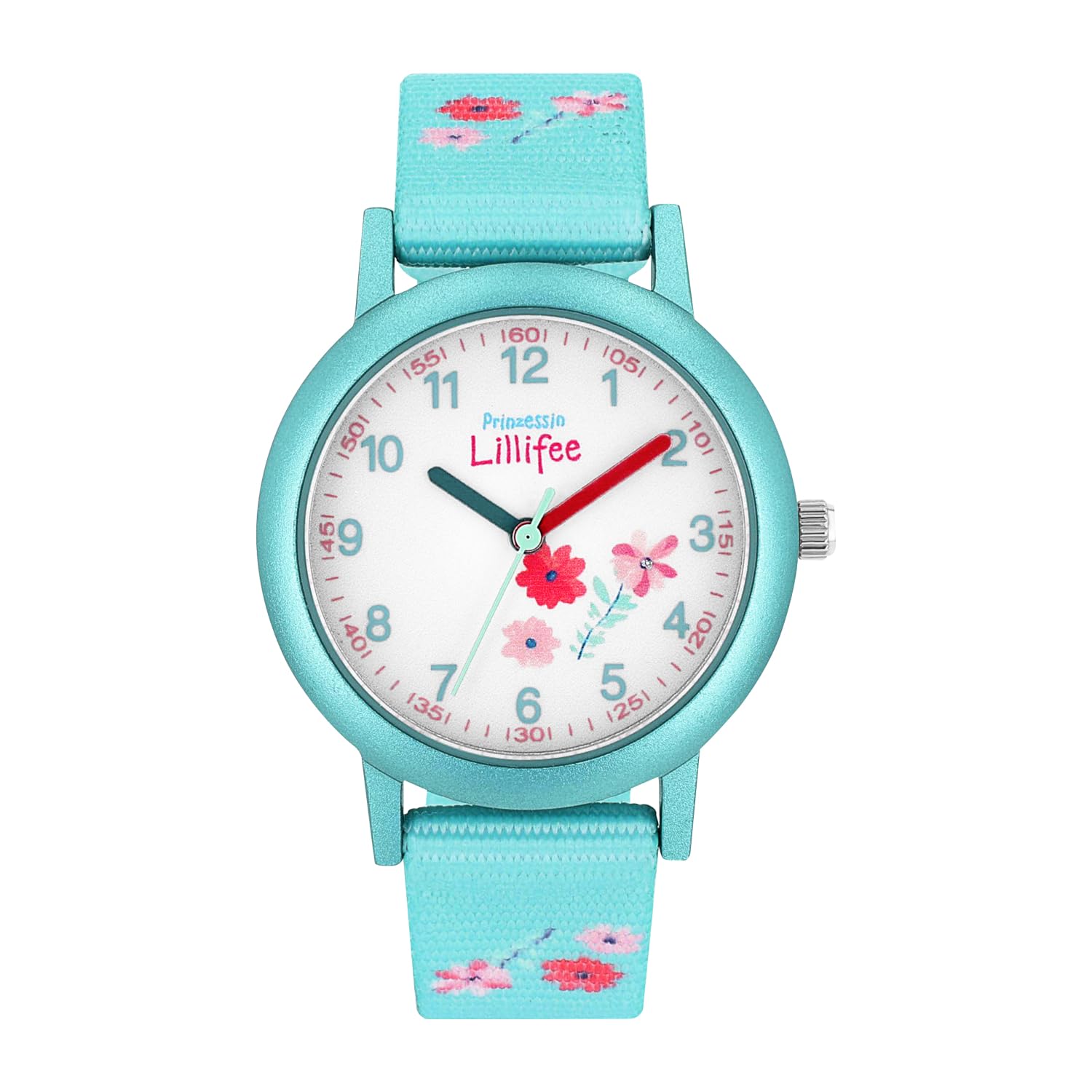 Prinzessin Lillifee Wristwatch Girl's Kids Quartz watch Analog, with Textile Strap, Turquoise, 3 bar Waterproof, Comes in watches gift box, 2031757