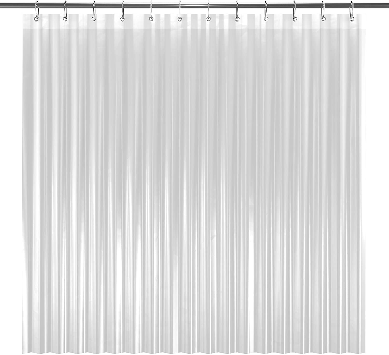 LiBa PEVA 8G Bathroom Shower Curtain Liner, 72" W x 84" H Clear 8G Heavy Duty Waterproof Shower Curtain Liner Anti-Microbial Mildew Resistant