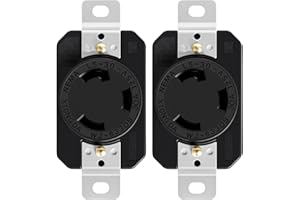 Yomiuwo 2 Pack NEMA L5-30R 30A 125V Heavy-Duty Locking Receptacle – Impact-Resistant Nylon Housing, High-Conductivity Brass Contacts, UL-Listed for Generators, RVs, Marine & Welding Equipment