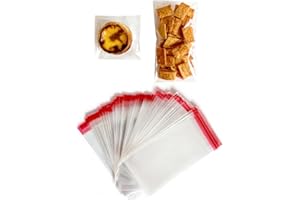 Self Sealing Clear Cellophane Bags - 4x7 Inch Resealable Treat Pouches, 200Pcs for Cookie Packaging & Decorative Wrapping