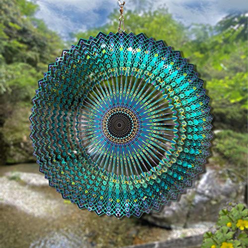 FONMY Wind Spinner Mandala Starry Sky 12 inch 3D Stainless Steel Laser