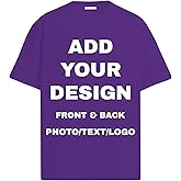 RUILULULI Personalized Custom T Shirts for Women Men T-Shirt Front Back Add Your Own Design with Image Text Logo