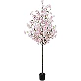 6FT Artificial Cherry Blossom Tree in Pot – Realistic Silk Faux Tree for Home, Party & Wedding Décor