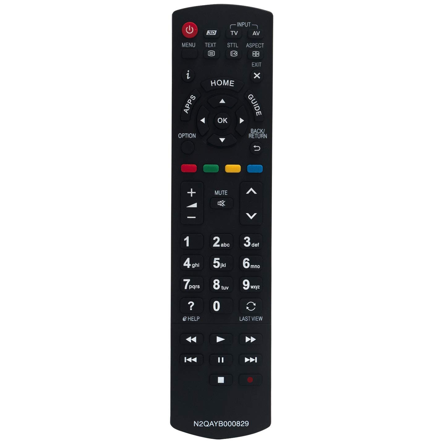 VINABTY N2QAYB000829 Replacement Remote Control for Panasonic Vier TV TX-47AS650B TX-48AS640B TX-50ASW654 TX-55AXR630 TX-L42ET60E TX-L47ETW60 TX-L55ET60E TX-60AS650E