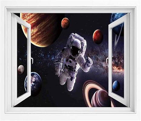 Amazon 宇宙空間の装飾 窓ポスター リメイクシート 1x80 Cm 惑星火星海王星の間の宇宙飛行士木星プラズマエーテル球の画像 壁紙 簡単壁紙シール 風景 景色ステッカマルチ ウォールステッカー オンライン通販