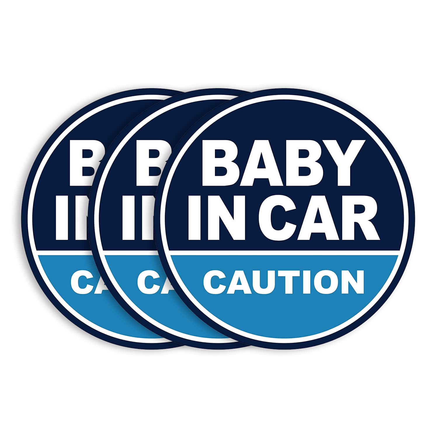 Baby in Car Magnet_Circular Type (3 Pack) (Navy/Blue) — image 1