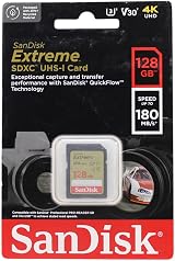 SanDisk 128GB Extreme SDXC Card UHS-I U3 V30 180MB/s RescuePro Deluxe