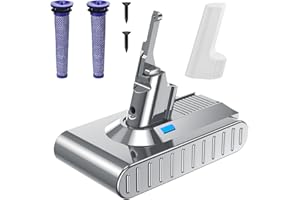 JUNWOOD 8000mAh Replacement for Dyson V8 Battery 21.6V Animal/Absolute/Motorhead/Fluffy Handheld Cordless Vacuum Replace PN. SV10 215681 967834 05 6-Cell Li-ion Home