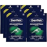 DenTek Triple Clean Advanced Clean Floss Picks, No Break &amp; No Shred Floss, 90 Count, 6 Pack