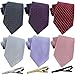 Jeatonge Lot 6 Pcs Mens Ties and 3 Free Tie Clips, Men's Classic Tie Necktie Woven Jacquard Neck Ties (Style 13)