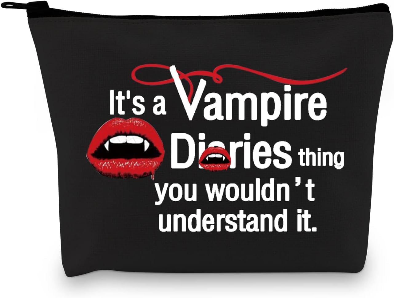 V-mpire Merch Makeup Pouch - Movie Fans Gift - Vampire Thing Black Bag