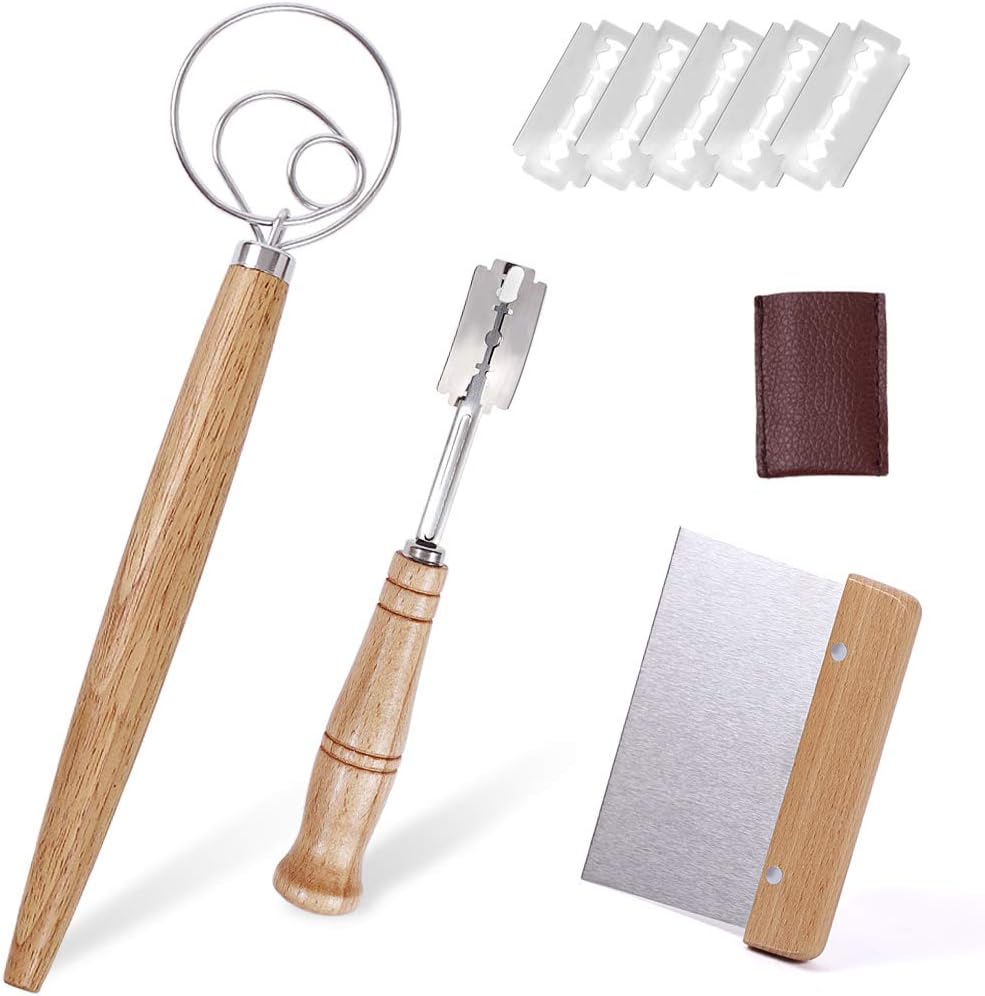 Bread Making Tools Kit of Dough Whisk, Bread Blade, Scraper