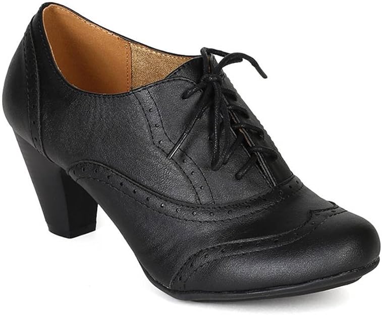 WestCoast Women's Cuban Chunky Heel Laceup Ankle Booties Oxford Shoes