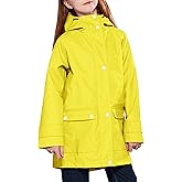 maoo garden Girls Boys Rain Jacket Lightweight Waterproof Raincoat Hooded Lined Long Windbreaker