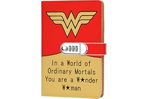 ZWYQWN Wonder Woman Inspired Gift Superhero Leather Combination Lock Notebook for Women Girls TV Movie Lover Gifts Birthday Graduation Christmas Gifts for Son Daughte(in a World)