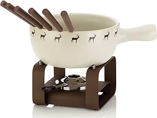 Kela Käsefondue-Set, Henrik, 9-teilig, Feuerfeste Keramik, 16662, Creme