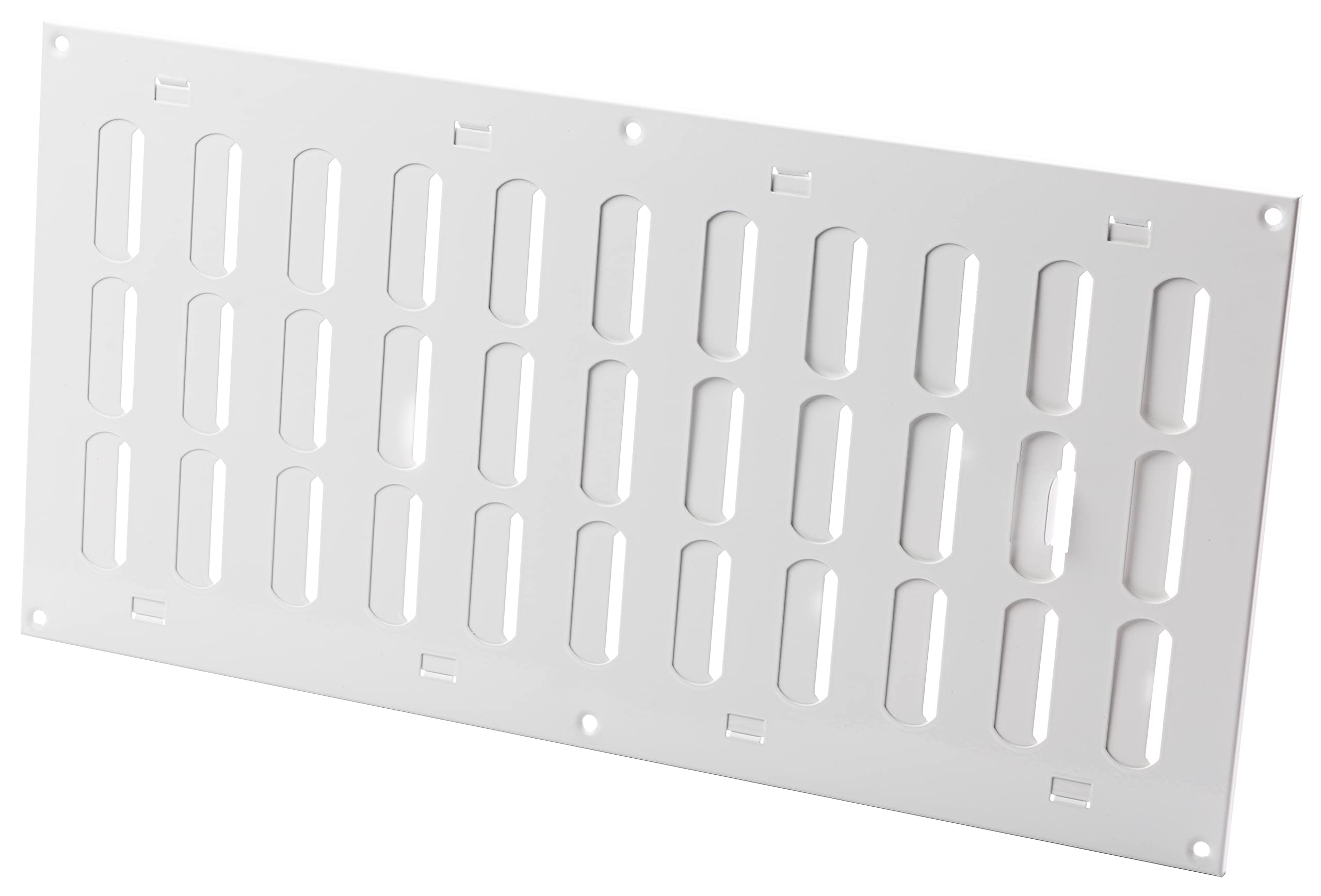 LIRAST 400x200mm Adjustable Air Vent Cover White - 16x8 inch Wall Air Vent Cover Open Close - Hit and Miss Vent Cover - Air Brick Covers for Outside Walls - Metal Ventilation Grille