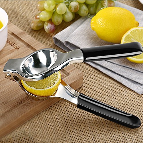 Lemon Lime Squeezer, Manual Juicer Stainless Steel with Silicone Handles, Manual Citrus Hand Orange Lemon Juicer, Press Lemon Press (Small)