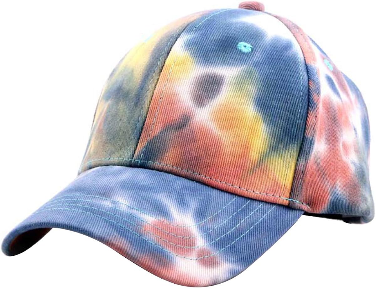 Unisex Tie Dye Hat Adjustable Baseball Cap for Men Women Sun Protection (Tie Dye