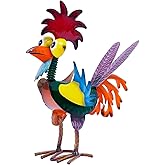 MSUIINT Garden Rooster Statues Sculpture, Outdoor Animal Statues, Metal Rooster Statues, Chicken Ornaments Yard Art for Backyard Patio Lawn Decorations