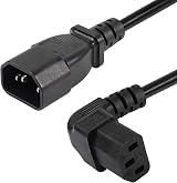 CERRXIAN C14 Male to Down Angle C13 Female PDU Power Cable 0.2M 7.8 Inch view 2