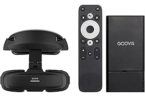 Goovis Art XR Head Mounted Display with D4H1 Media Player – 110'' FHD Micro-OLED Video Display, Lightweight & Compact, Unobstructed Vision, Works with PC/iPhone16/Android/Gaming Handhelds (Black)