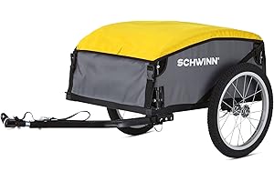 Schwinn Daytripper and Porter Cargo Bike Trailer, 100 lbs. Max Weight Capacity, Collapsible Frame, Tow Behind Rear Trailer, Air-Filled Tires, Not for Kids or Animals, Bicycle Accessories