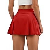 AFFOLE Women Tennis Skirt Golf Skorts Athletic High Waisted with Pockets Inner Shorts Sport Workout Pleated Pickleball