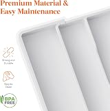 Lifewit Utensil Drawer Organizer Extendable Cutlery Tray White view 6