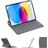 ZYNTHRALIX for iPad 11th (A16, 2025)/10th Generation Case with Keyboard, Ultra-Thin & Lightweight, Safe Pencil Buckle, Rechar