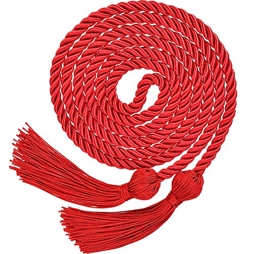 TecUnite Graduation Honor Cords Tassels Cord Polyester Yarn Honor Cord for Bachelor Gown for Graduation Students (Red)