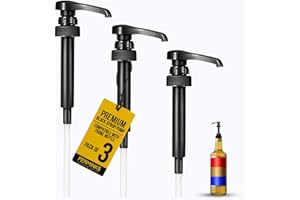 PERMINKS Premium Syrup Pump Compatible with Torani 750 ml Bottle, Davinci Syrups - No Spill, No Clog Syrup Pump Dispenser for Vanilla, Snow Cone, Blueberry, Coffee Flavoring & More (Pack of 3, Black)