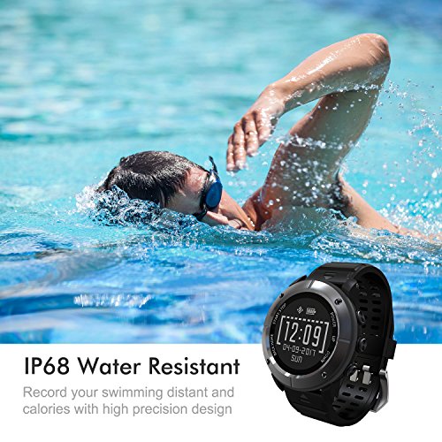 HAMSWAN Sport Watch, UW80 GPS Smart Watch IP68 Waterproof Running Watch Bluetooth Fitness Tracker with 11 Sports Mode Dynamic Heartbeat Rate for Outdoor Enthusiasts/Explorers (Grey) - Thumbnail 5