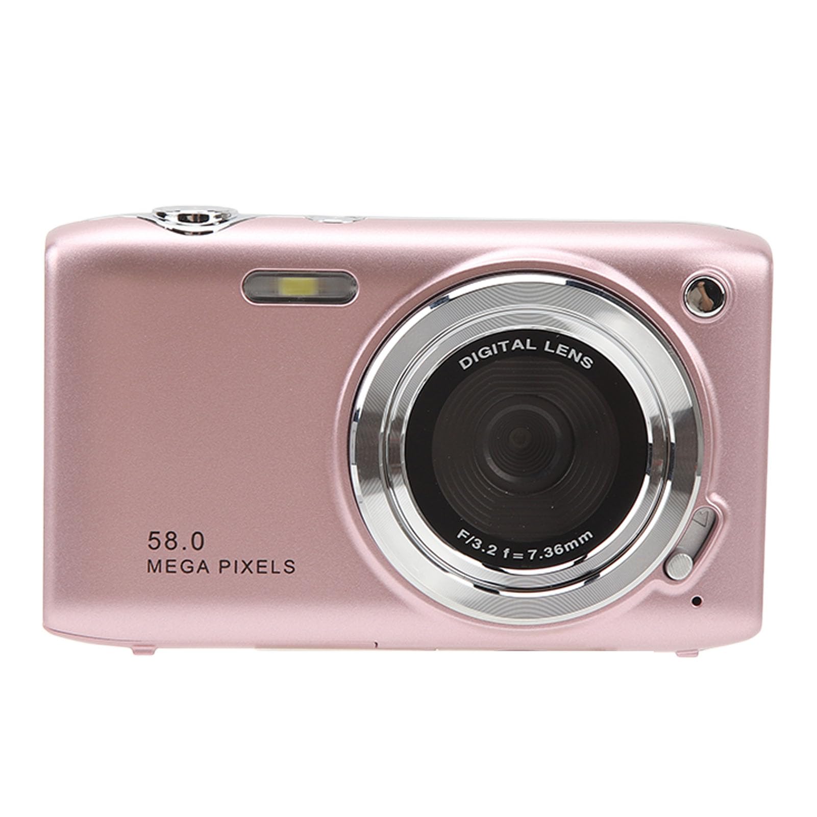 Digital Camera, 2.88 Inch Screen 58MP 4K HD Portable Camera, 16X Zoom Auto Focus Timed Photography Digital Video Camera for Adults, Students (pink)