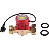 HilBeliFU Water Flow Sensor, HT‑30 AC 0‑110V 0.2A G3/4‑3/4in Thread, Water Flow Switch Sensor, 2.76x2.17in Electronic Pressure Automatic Control Switch Sensors with 2Pcs Circles