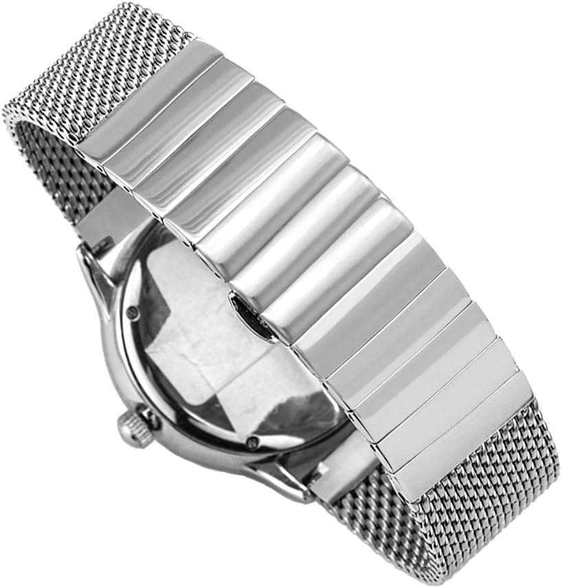Fashion Reform Quick Release 18mm 20mm 22mm 24mm Shark Mesh Watch Band 316L Stainless Steel Strap Links,Butterfly Clasp for Men Women, Polished