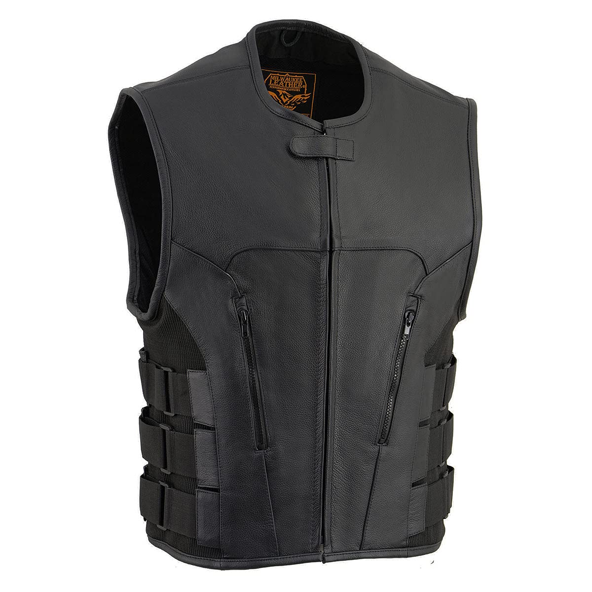 Photo 1 of ***SIDE STRAP RIPPED/MENDING/REPAIR NEEDED***
Milwaukee Leather MLM3500 Men's Swat Style Rider Leather Vest w/Single Panel Back for Club Patches - Small