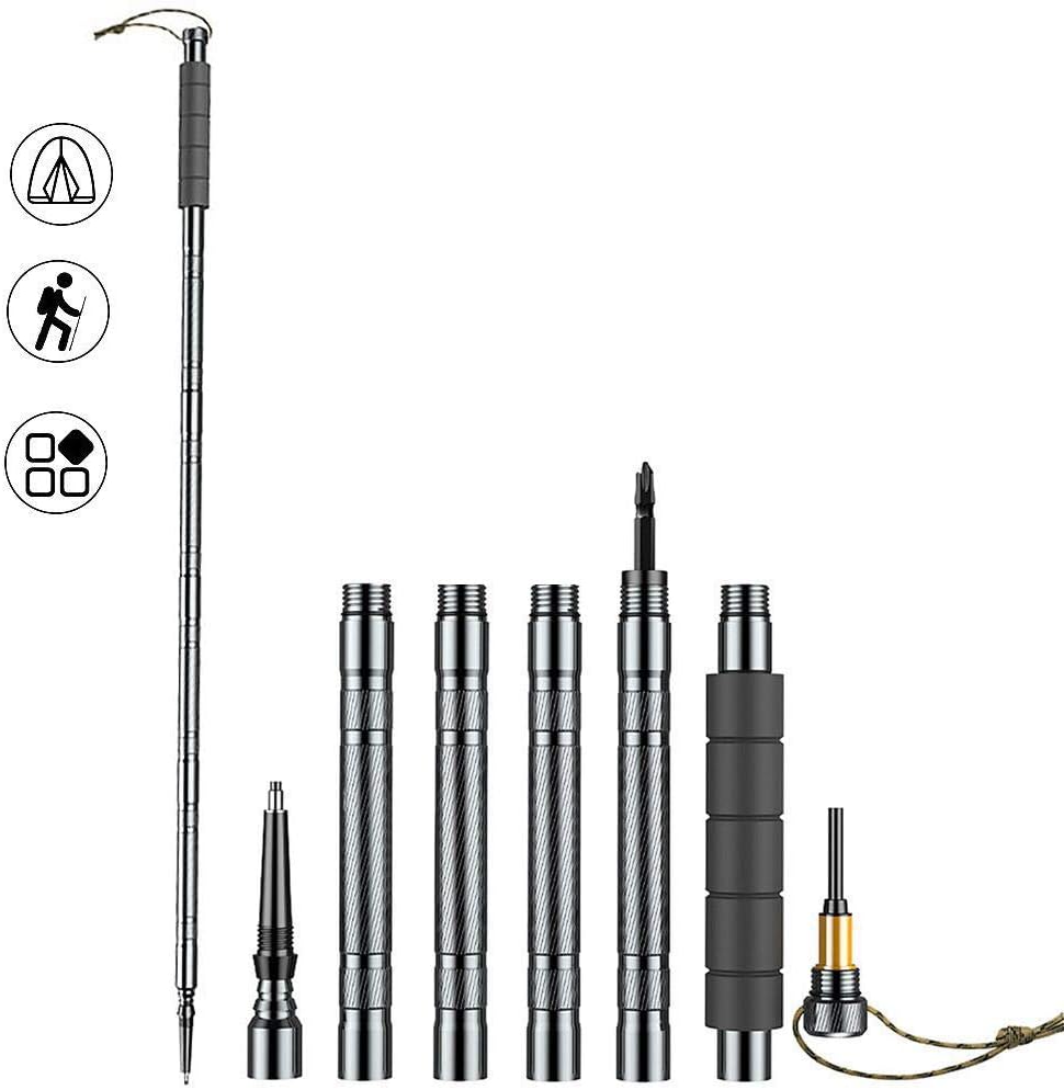 XIANGBAN Hiking Poles,Outdoor Adjustable Trekking Poles Collapsible With Compass Lightweight Hiking Sticks For Women Men Youth Kids Nordic Poles Walking Sticks For Seniors