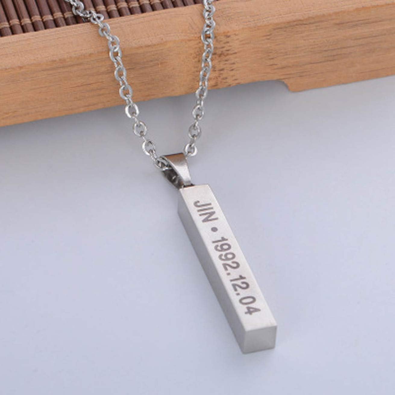 aixingwuzi Brilliant Kpop BTS Bangtan Boys Titanium Birthday Pendant Necklace(None)