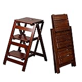 Bidesen 3 Step Stool Wooden Folding Ladder Chair