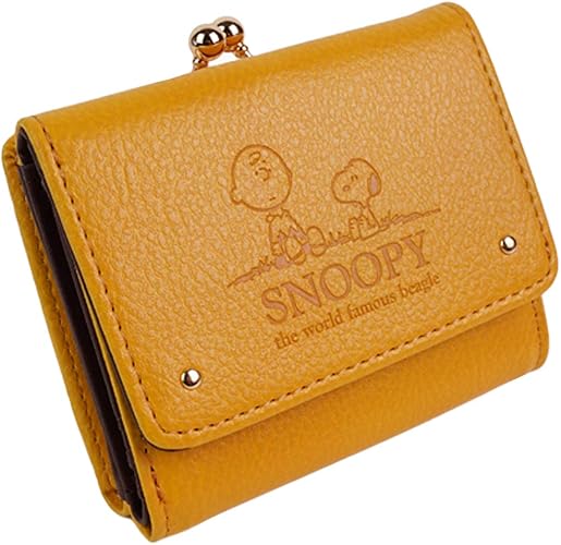 Amazon Co Jp スヌーピー チャーリーブラウン 財布 がま口財布 二つ折り 折り財布 大人 向け レディース かわいい シンプル キュート Snoopy キャラクター サイフ ミニ 小さい コンパクト イエロー Shoes Bags