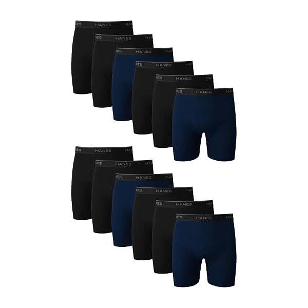 HANES MEN’S BOXER BRIEF UNDERWEAR PACK, COTTON BOXER...