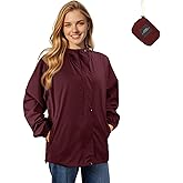 LAMA Women's Rain Jacket Lightweight Waterproof, Windbreaker Jacket with Hood Sun Protection, Packable Raincoat with Pocket