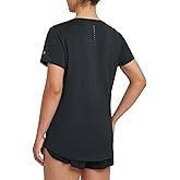 baleaf Women's Running Shirts Short Sleeve Workout Athletic Tops Moisture Wicking Quick Dry Exercise Hiking UV Sun Shirt Black S