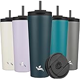 Konokyo 26 OZ Insulated Tumbler with Lid and 2 Straws Stainless Steel Water Bottle Vacuum Travel Mug Coffee Cup,Navy blue