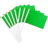 Green Flag, Green Blank Flags to Decorate Mini Small Flags on Sticks for Crafts, DIY Projects, Parties Decor, and Custom Flag Making