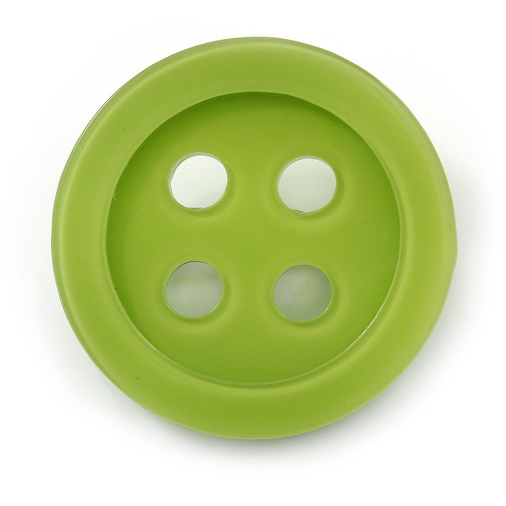 Funky Light Green Acrylic 'Button' Brooch - 35mm Diameter